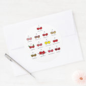 Cartoon Fun Comic Funny Cheeky Red Cherry Ronde Sticker (Envelop)