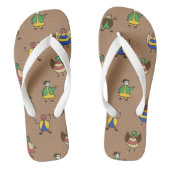 Cartoon Fun Family op elke kleur Teenslippers (Voetbed)