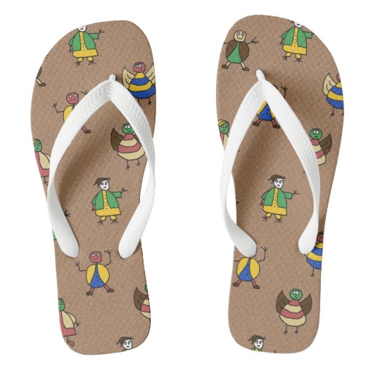 Cartoon Fun Family op elke kleur Teenslippers (Voetbed)