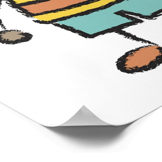 Cartoon Fun Happy Family Love Heart Valentijn Poster (Hoek)