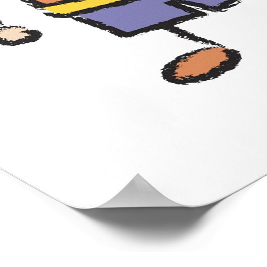 Cartoon Fun Happy Family Love Heart Valentijn Poster (Hoek)