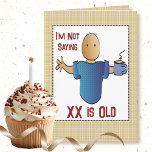 Cartoon Funny Birthday Kaart voor hem<br><div class="desc">Wil je een grappige verjaardagskaart die je met zijn naam kunt personaliseren? Dat heeft een geweldige punchline? Deze moderne kaart is voor jou!</div>