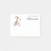 Cartoon Funny Cute Dog Puppy Biking Bicycle Post-it® Notes (Voorkant)