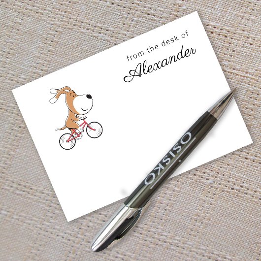 Cartoon Funny Cute Dog Puppy Biking Bicycle Post-it® Notes