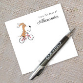 Cartoon Funny Cute Dog Puppy Riding Bicycle Post-it® Notes