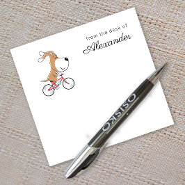 Cartoon Funny Cute Dog Puppy Riding Bicycle Post-it® Notes