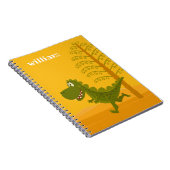 Cartoon Funny Dinosaur Jurassic Woodland Notitieboek (Rechterzijde)