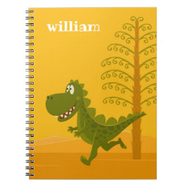 Cartoon Funny Dinosaur Jurassic Woodland Notitieboek