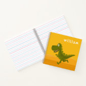 Cartoon Funny Dinosaur Jurassic Woodland Notitieboek (Binnen)