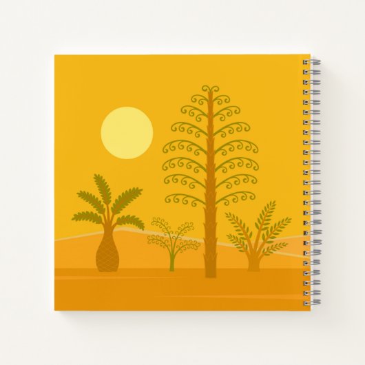 Cartoon Funny Dinosaur Jurassic Woodland Notitieboek (Achterkant)