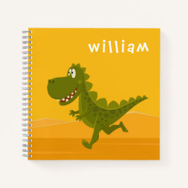 Cartoon Funny Dinosaur Jurassic Woodland Notitieboek