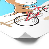 Cartoon Funny Dog Puppy Biking Bicycle Sport Poster (Hoek)