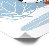 Cartoon Funny Dog Puppy Ice Skening Winter Poster (Hoek)