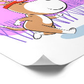 Cartoon Funny Dog Puppy Jogging run Sport Poster (Hoek)