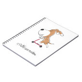Cartoon Funny Dog Puppy Kick Scooter Back School Notitieboek (Linkerzijde)
