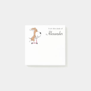 Cartoon Funny Dog Puppy Kick Scooter Kinderen Post-it® Notes