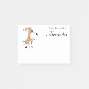 Cartoon Funny Dog Puppy Kick Scooter Kinderen Post-it® Notes