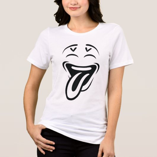 Cartoon Funny Face Tri-Blend Shirt (Voorkant)