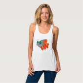 cartoon funny fish orange grey tanktop (Volledige Voorkant)