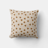 Cartoon Funny Honey Bee Honeycomb Pattern Kussen (Voorkant)