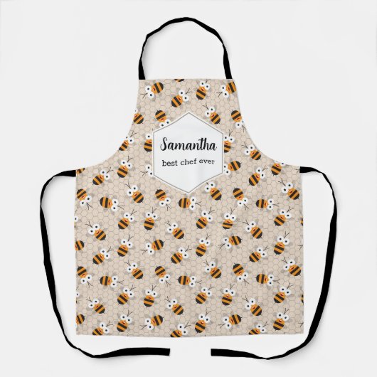 Cartoon Funny Honey Bee Honeycomb Pattern Schort (Voorkant)