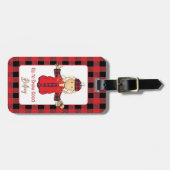 Cartoon Funny Lady Snow Gezegde Wintercruise Bagagelabel (Voorkant horizontaal)