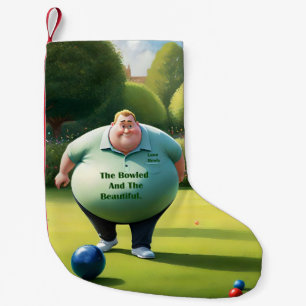 Cartoon Funny Lawn Bowls Man, Kleine Kerstsok