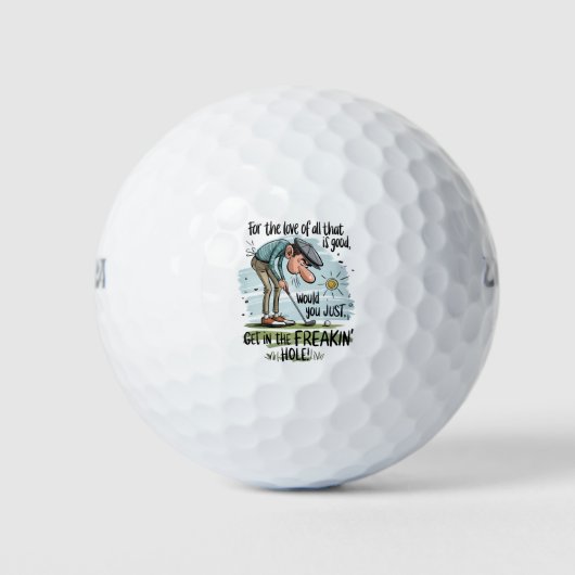 Cartoon Funny Novelty "Stap in het Freakin' Hole" Golfballen (Voorkant)