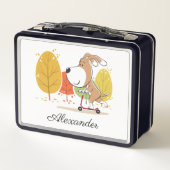 Cartoon Funny Puppy Kick Scooter Metal Lunchbox (Achterkant)