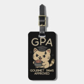 Cartoon Funny Scholar Cat Tuna Paws Bagagelabel (Voorkant verticaal)