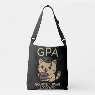 Cartoon Funny Scholar Cat Tuna Paws Crossbody Tas