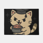 Cartoon Funny Scholar Cat Tuna Paws Deurmat (Voorkant)
