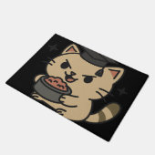 Cartoon Funny Scholar Cat Tuna Paws Deurmat (Schuin)