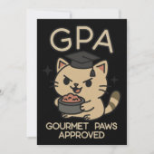 Cartoon Funny Scholar Cat Tuna Paws Feestdagenkaart (Voorkant)