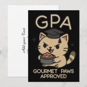 Cartoon Funny Scholar Cat Tuna Paws Feestdagenkaart (Voorkant / Achterkant)