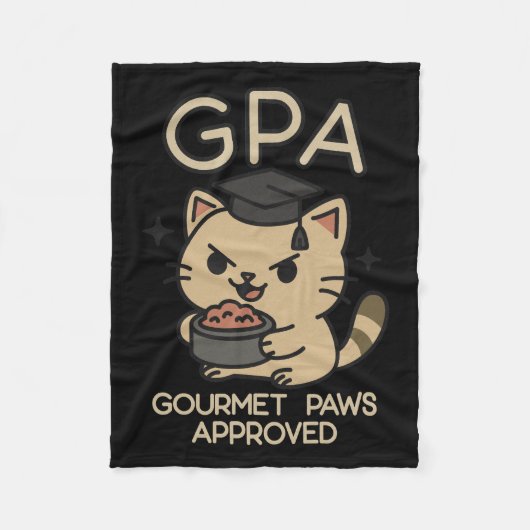 Cartoon Funny Scholar Cat Tuna Paws Fleece Deken (Voorkant)