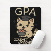 Cartoon Funny Scholar Cat Tuna Paws Muismat (Met muis)