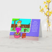 Cartoon Funny Social Distancing Verjaardag Kaart (Gele Bloem)