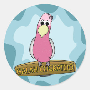 Cartoon Galah Cockatoo Ronde Sticker