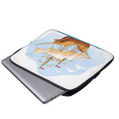 Cartoon Galleon Sailing on Blue Water Laptop Sleeve (Voorkant onderkant)