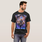 Cartoon Galleon Sailing on Blue Water T-shirt (Voorkant volledig)