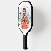 Cartoon Gamer Character Illustration Pickleball Paddle (Links)