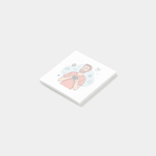 Cartoon Gamer Karakter Illustratie Post-it® Notes (Schuin)