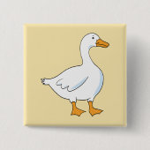 Cartoon Gans Gele Vierkante Knop Button 5,1 Cm (Voorkant)