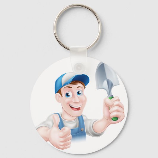 Cartoon Gardener Sleutelhanger (Voorkant)