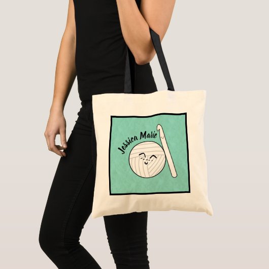 Cartoon garen + haak haak ambachten tote bag (Voorkant (product))