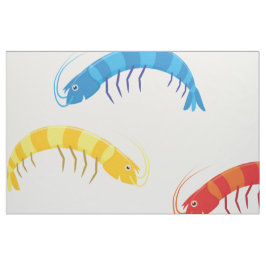 Cartoon garnaal/garnaal vispringspatroon stof