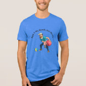 Cartoon gazon bowler met een zware gazon kom, Tri-Blend shirt (Voorkant)