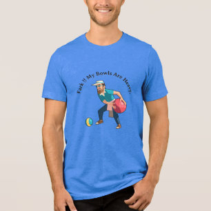 Cartoon gazon bowler met een zware gazon kom, Tri-Blend shirt