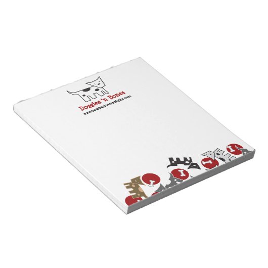 Cartoon-gebotteerde honden en Botten luiftige pupp Notitieblok (Schuin)